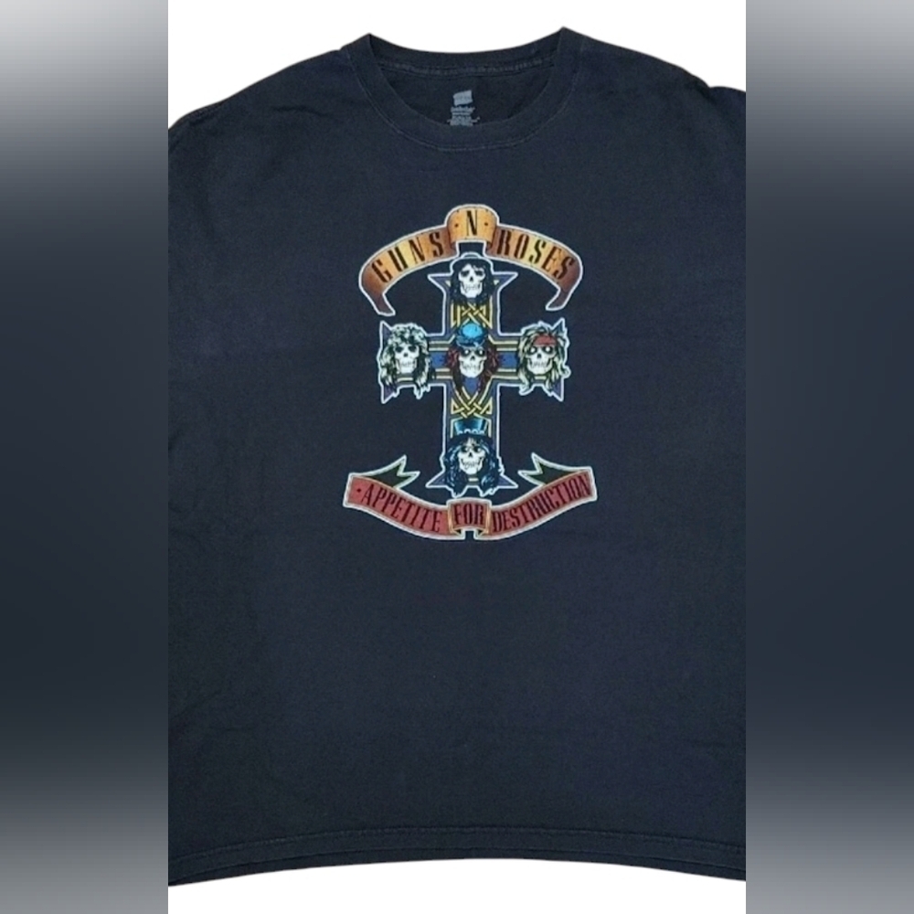 Vtg Y2K Guns N' Roses Appetite for Destruction Print Hanes T-Shirt Size (XL)